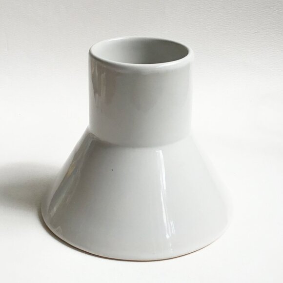 Postmodern White Ceramic Vase - Picture 1 of 7